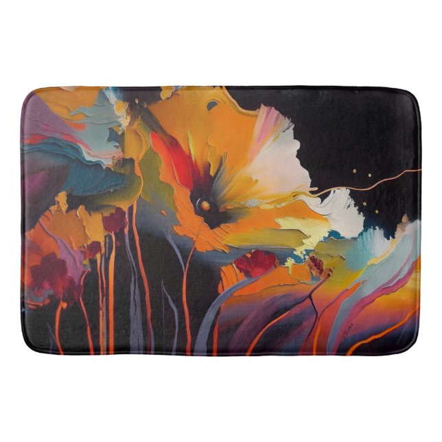 Essence Of The Garden – Abstract Floral Expression Bath Mat (Front)