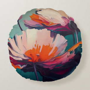 Essence Of The Garden III – Luminous Floral Motion Round Cushion