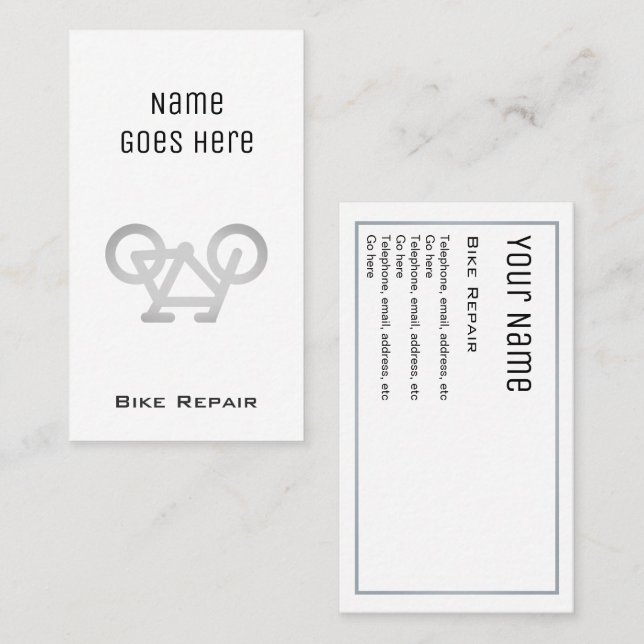 "Essential" Bike Repair Business Cards (Front/Back)