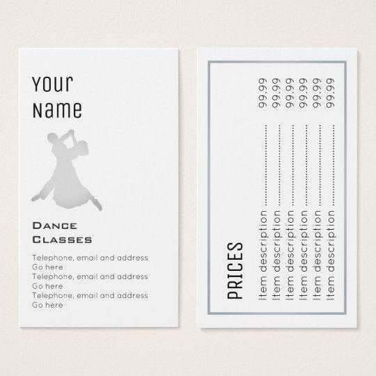 "Essential" Dance Price Cards