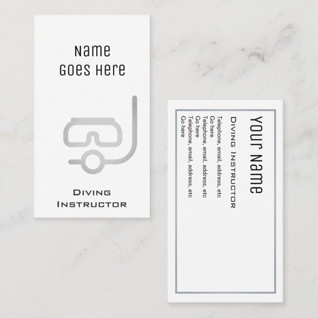"Essential" Diving Instructor Business Cards (Front/Back)