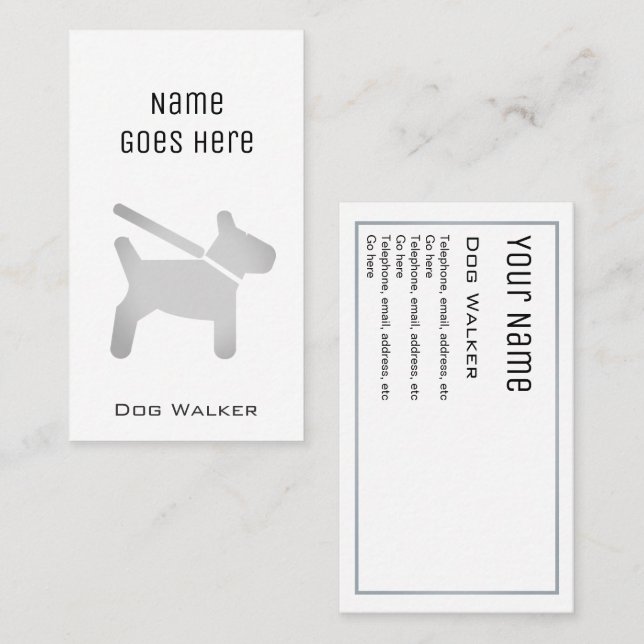 "Essential" Dog Walker Business Cards (Front/Back)