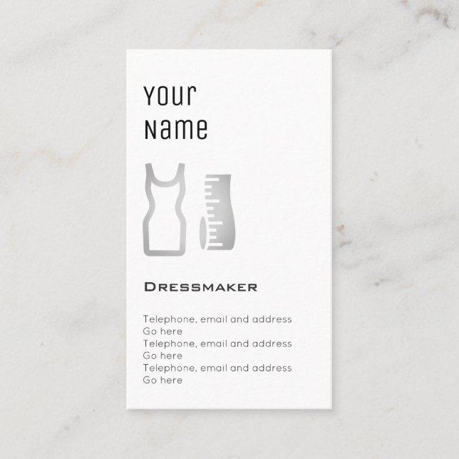 "Essential" Dressmaker Price Cards (Front)
