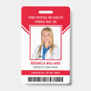 Essential Employee Barcode Photo Security ID Badge