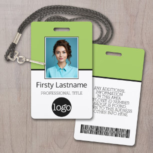 Essential Employee - Photo, Bar Code, Logo, Name ID Badge