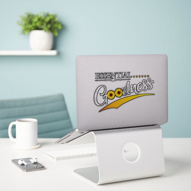 Essential goodness Vinyl Sticker (Laptop On Desk)