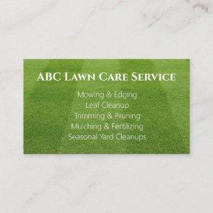 Essential Green Lawn Care Business Card
