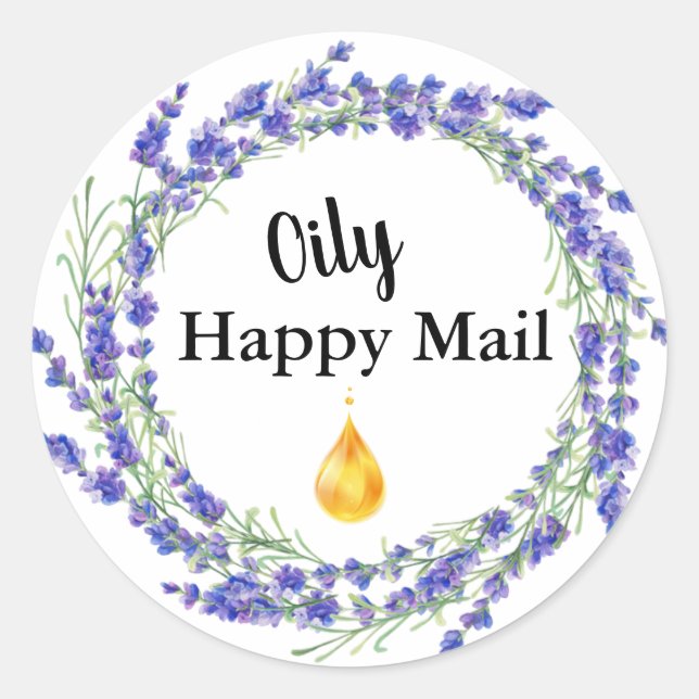 Essential Oil Business - Oily Happy Mail Stickers (Front)