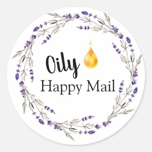 Essential Oil Business - Oily Happy Mail Stickers (Front)