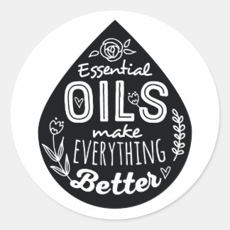 Essential Oil Drop Classic Round Sticker