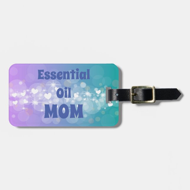 Essential Oil Mum with Custom Text Luggage Tag (Front Horizontal)