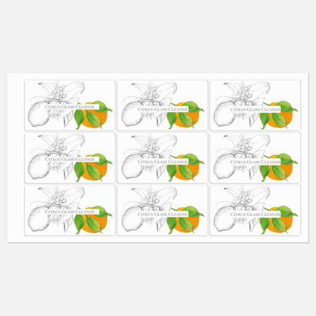 Essential Oil Product Label Lemon Orange Citrus (Sheet)