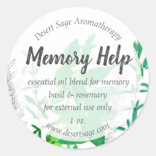 Essential Oil Product Label Rosemary Basil Custom