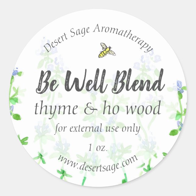 Essential Oil Product Label Thyme Herb Customise   (Front)