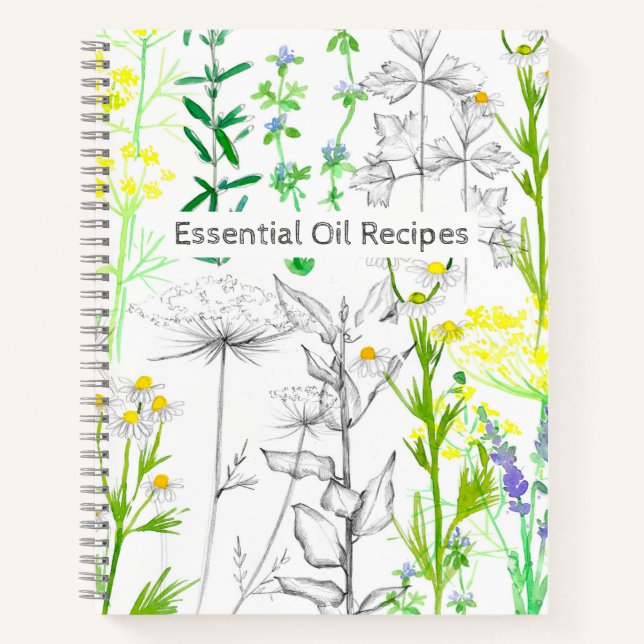Essential Oil Recipe Aromatherapy Notebook  (Front)