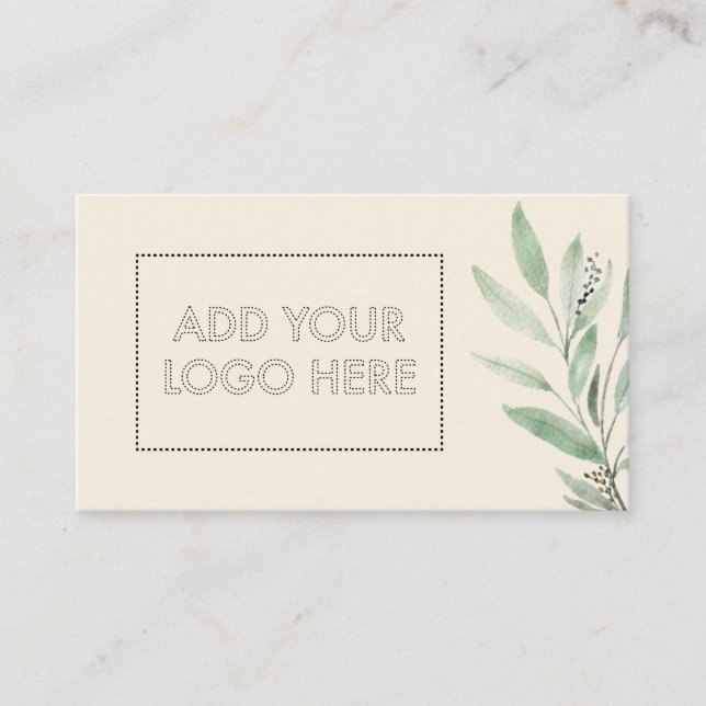 Essential Oils add custom logo beige flower beauty Business Card (Front)