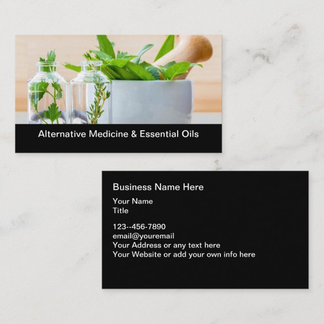 Essential Oils And Alternative Medicine Business Card (Front/Back)