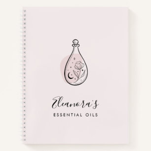 Essential Oils Aromatherapy Logo Blush Pink Notebook