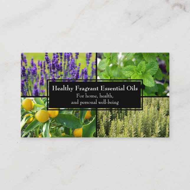 Essential Oils Business Wellness Natural Herbal Business Card (Front)