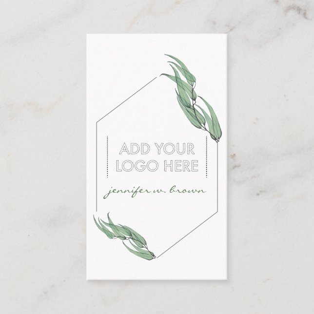 Essential Oils Eucalyptus Custom Logo green floral Business Card (Front)