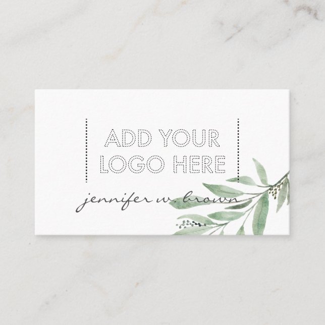 Essential Oils Floral green elegant boho logo Business Card (Front)