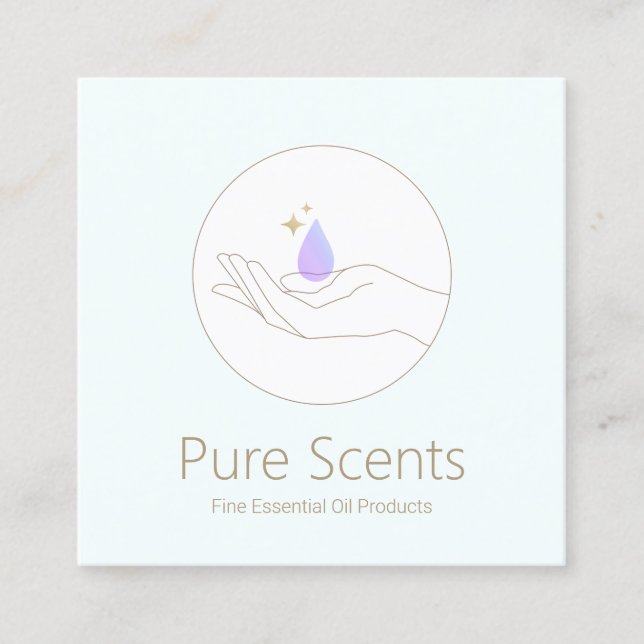 Essential Oils Fragrance Aromatherapy Square Business Card (Front)