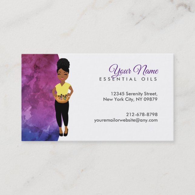 Essential Oils Logo Business Cards (Front)