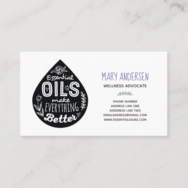 Essential Oils Make Everything Better Business Card (Front)