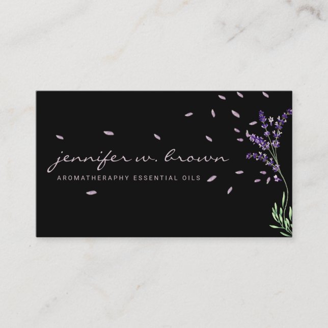 Essential Oils Perfume Lavender Botanical Florist Business Card (Front)