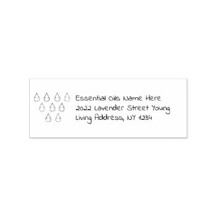 Essential Oils Water Droplets Rubber Stamp