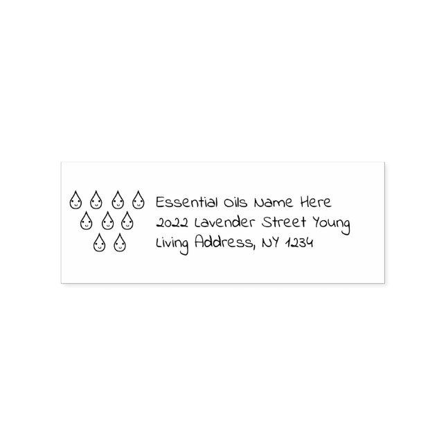 Essential Oils Water Droplets Rubber Stamp (Imprint)