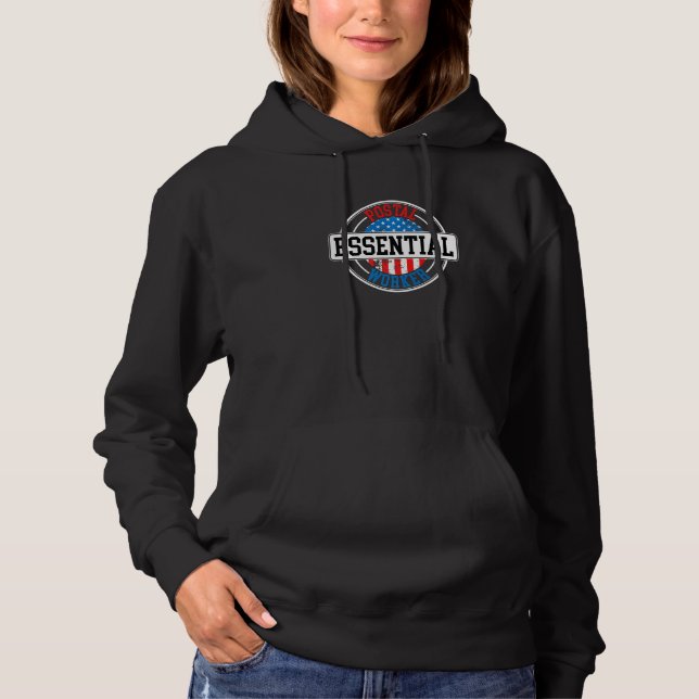 Essential Postal Worker Delivery Service Post Offi Hoodie (Front)