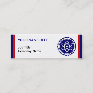 Essential Science Blue Atomic Badge Mini Business Card