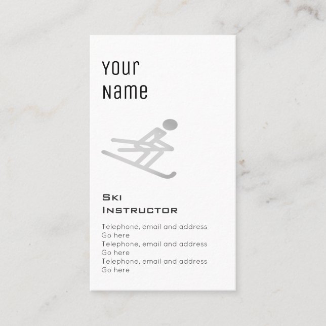 "Essential" Ski Instructor Price Cards (Front)