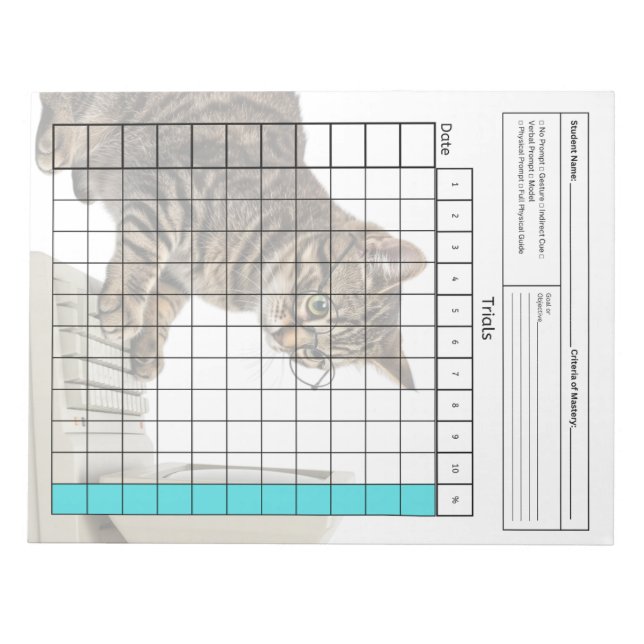 Essential SpEd Tool: Blank Data Sheet (Trials) Notepad (Front)
