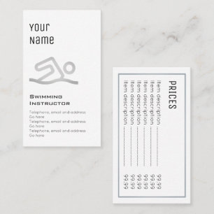 "Essential" Swimming Instructor Price Cards
