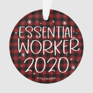 Essential Worker 2020 Covid Pandemic Christmas Ornament