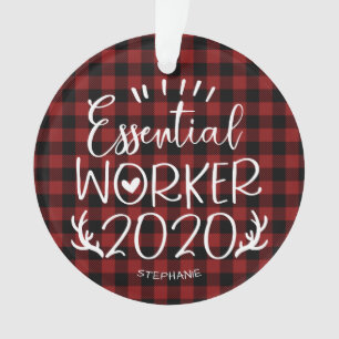 Essential Worker 2020 Covid Pandemic Christmas Ornament