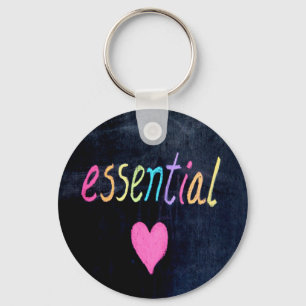 Essential Worker Support Heart on Chalk Board Key Ring