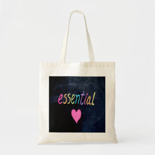 Essential Worker Support Heart on Chalk Board Tote Bag