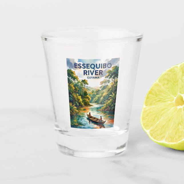 Essequibo River Guyana Shot Glass (Front)