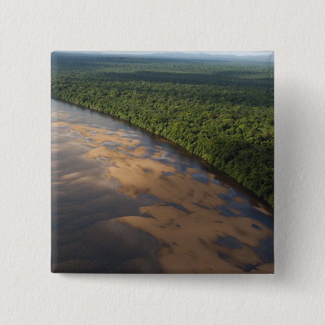 Essequibo River, longest river in Guyana, and 3 15 Cm Square Badge (Front)