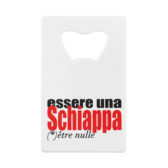 Essere una Schiappa être nulle en français Bottle (Back)