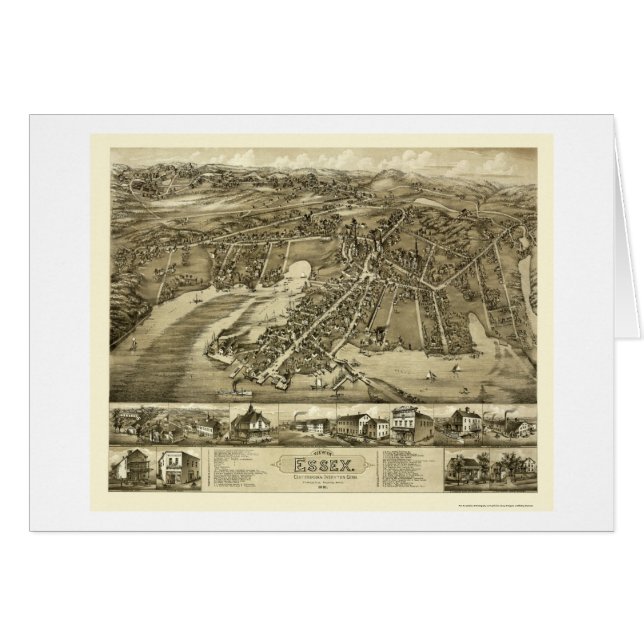 Essex, CT Panoramic Map - 1881 (Front Horizontal)