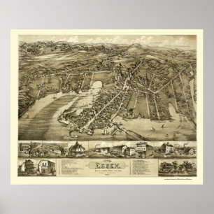 Essex, CT Panoramic Map - 1881 Poster