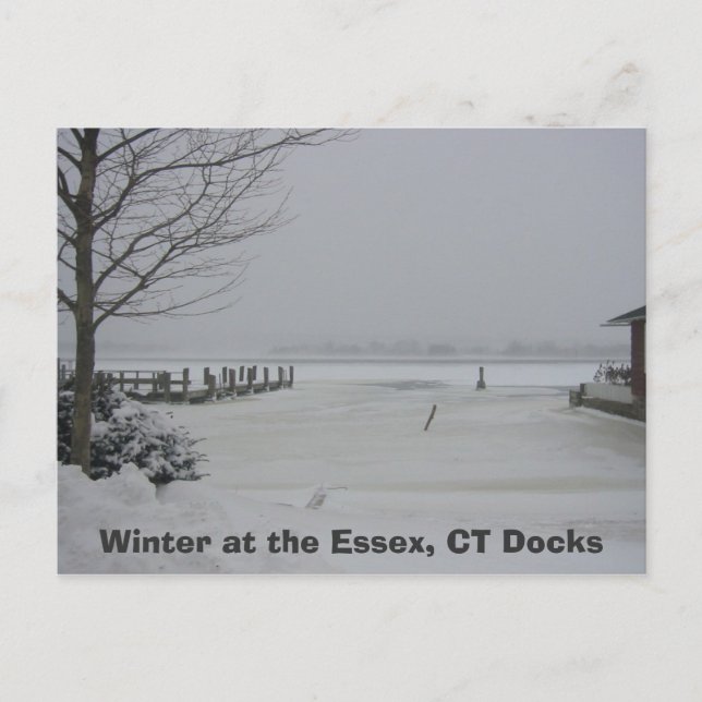 Essex Dock, Winter at the Essex, CT Docks Postcard (Front)