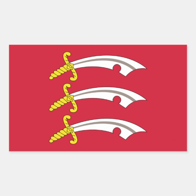 Essex flag england symbol sword rectangular sticker (Front)