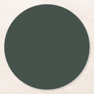 Essex Green Solid Colour Round Paper Coaster