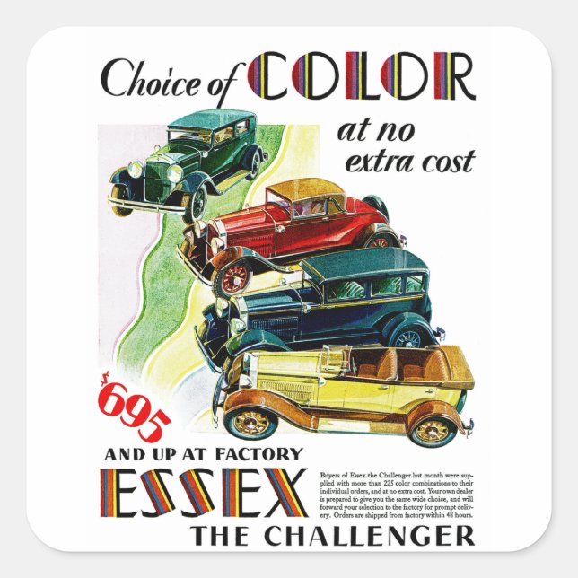 Essex The Challenger Automobile Square Sticker (Front)