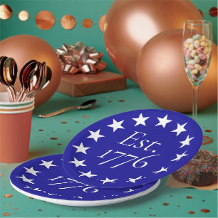 Est. 1776 Betsy Ross Flag Patriotic Gift Paper Plate